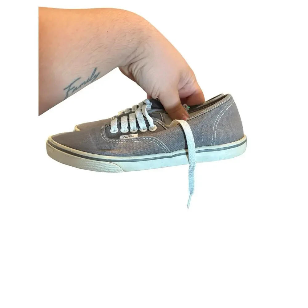 Vans Authentic Gray Canvas Sneakers Men’s 5.5 Women’s 7 Low Top Shoes